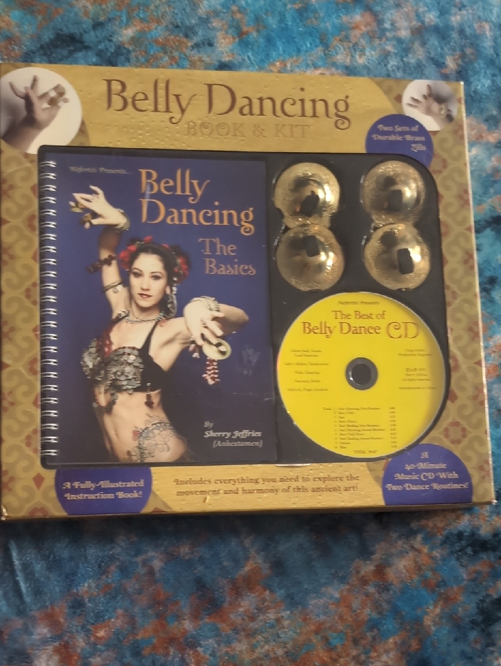 Belly Dancing Book & Kit with CD and Finger Cymbals Zills new Vintage 90s